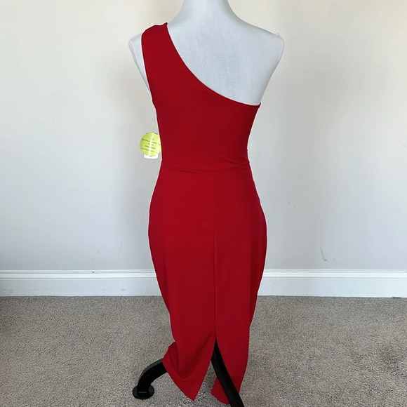 NWT Windsor Red One Shoulder Dress Sz SM - Picture 3 of 6
